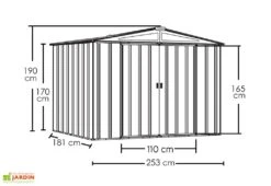 Abri De Jardin En Métal Gris Spacemaker Acier Galvanisé – 4,5 M² 9 Abri De Jardin En Métal Gris Spacemaker Acier Galvanisé – 4,5 M² -Promos Jardin Garage Magasin abri jardin metal spacemaker gris acier galvanise 250cm 3