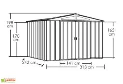 Abri De Jardin En Métal Gris Spacemaker Acier Galvanisé – 7 M² 9 Abri De Jardin En Métal Gris Spacemaker Acier Galvanisé – 7 M² -Promos Jardin Garage Magasin abri jardin metal spacemaker gris acier galvanise 300cm 2