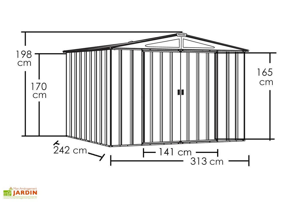 Abri De Jardin En Métal Gris Spacemaker Acier Galvanisé – 7 M² 4 Abri De Jardin En Métal Gris Spacemaker Acier Galvanisé – 7 M² – Image 4