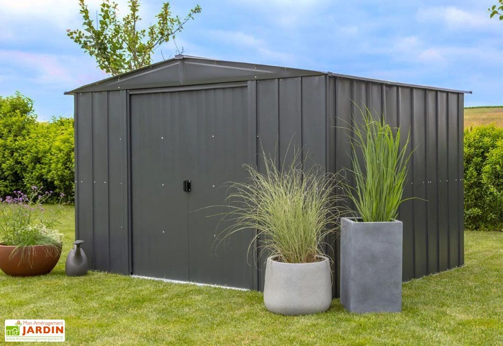 Abri De Jardin En Métal Gris Spacemaker Acier Galvanisé – 7 M² 1 Abri De Jardin En Métal Gris Spacemaker Acier Galvanisé – 7 M²
