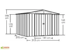Abri De Jardin En Métal Gris Spacemaker Acier Galvanisé – 11 M² 11 Abri De Jardin En Métal Gris Spacemaker Acier Galvanisé – 11 M² -Promos Jardin Garage Magasin abri jardin metal spacemaker gris acier galvanise 370cm 2