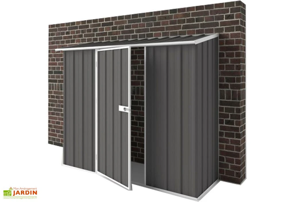 Abri De Jardin En Métal à Adosser 0,35 Mm Compact 0,75 X 2,25 M 1 Abri De Jardin En Métal à Adosser 0,35 Mm Compact 0,75 X 2,25 M