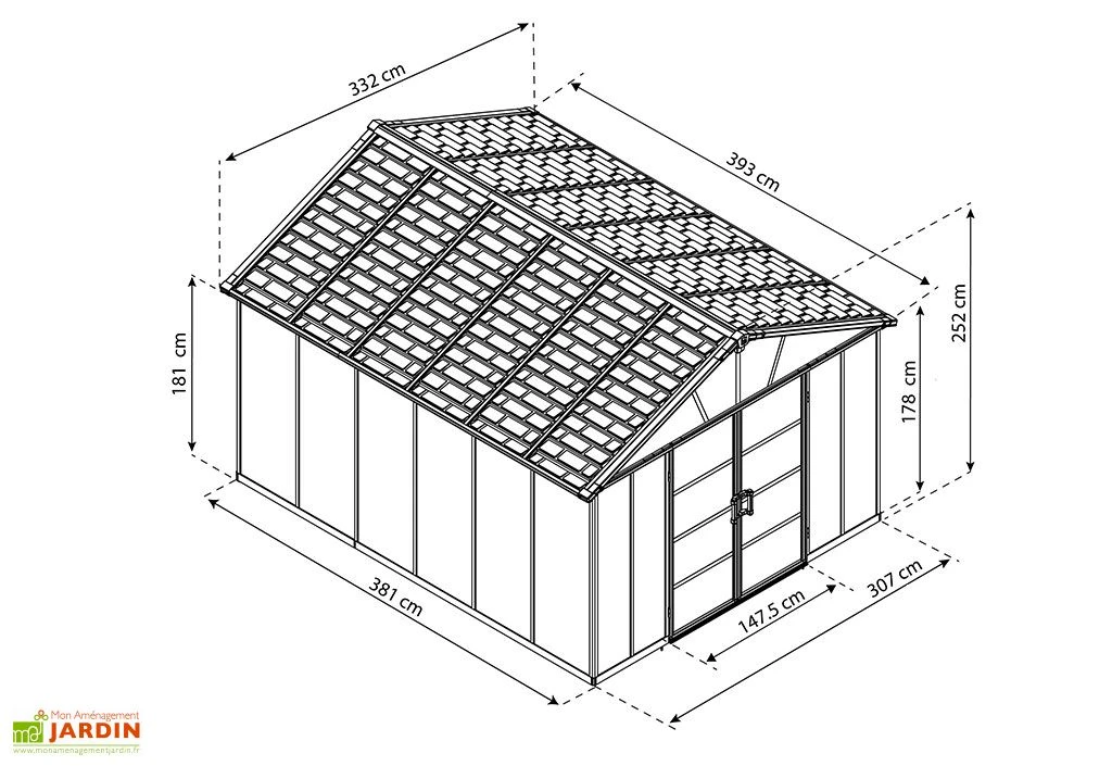 Abri De Jardin En Polycarbonate Et Aluminium Yukon 11 M² 3 Abri De Jardin En Polycarbonate Et Aluminium Yukon 11 M² – Image 3