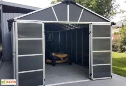 Abri De Jardin En Polycarbonate Et Aluminium Yukon 15 M² - Gris -Promos Jardin Garage Magasin abri jardin polycarbonate gris yukon palram 17m2 519x332cm 1