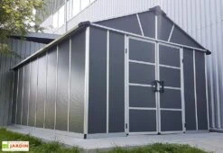 Abri De Jardin En Polycarbonate Et Aluminium Yukon 15 M² - Gris -Promos Jardin Garage Magasin abri jardin polycarbonate gris yukon palram 17m2 519x332cm 2