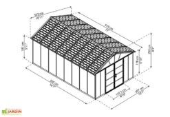 Abri De Jardin En Polycarbonate Et Aluminium Yukon 15 M² - Gris -Promos Jardin Garage Magasin abri jardin polycarbonate gris yukon palram 17m2 519x332cm 3