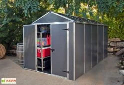 Abri De Jardin En Aluminium Et Polycarbonate 175 Cm – Rubicon Anthracite -Promos Jardin Garage Magasin abri jardin polycarbonate rubicon 6x12 1