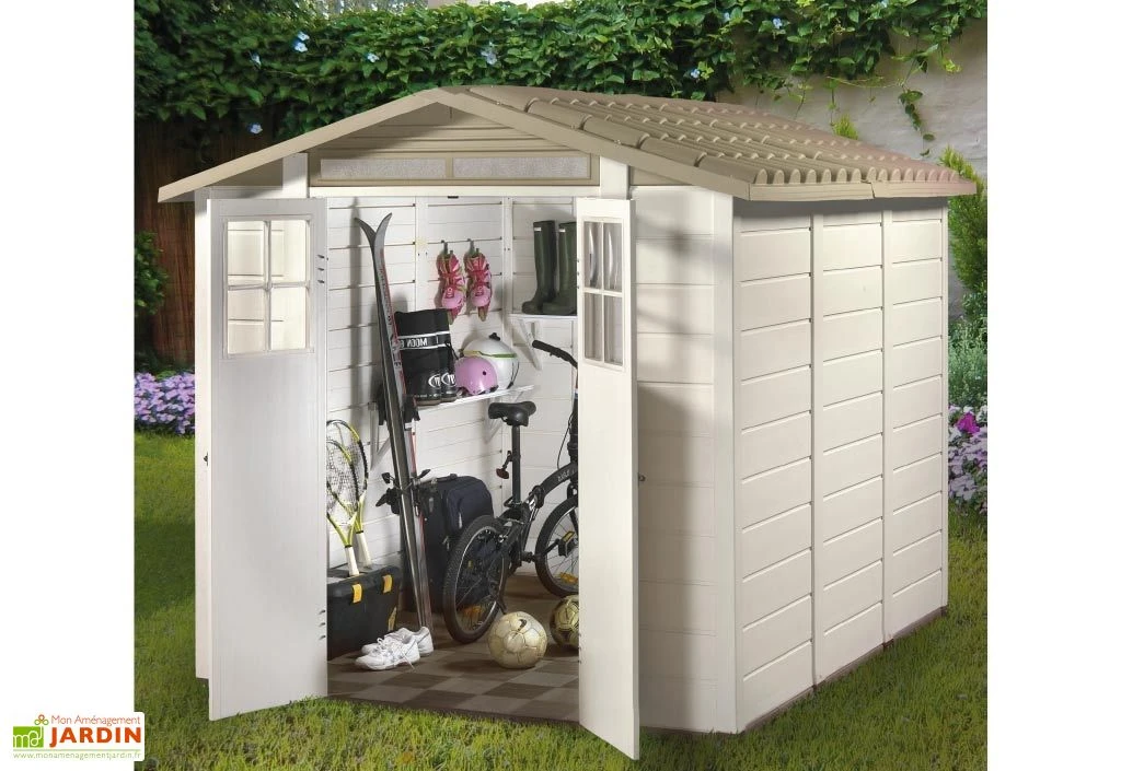 Abri De Jardin En PVC Evo 240 Beige (242x202cm) 1 Abri De Jardin En PVC Evo 240 Beige (242x202cm)