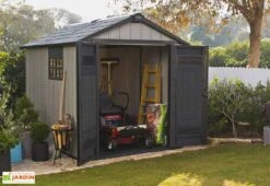 Keter Abri De Jardin PVC Brossium 759 (229x287) 9 Keter Abri De Jardin PVC Brossium 759 (229x287) -Promos Jardin Garage Magasin abri jardin resine gris brossium 759 7