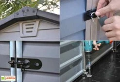 Abri De Jardin Polycarbonate Skylight Palram Gris (1,53x1,85) 2,83 M² -Promos Jardin Garage Magasin abri jardin resine palram gris details