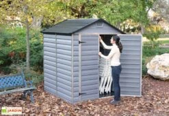 Abri De Jardin Polycarbonate Skylight Palram Gris (1,53x1,85) 2,83 M² -Promos Jardin Garage Magasin abri jardin resine palram ouvert 6x5 1