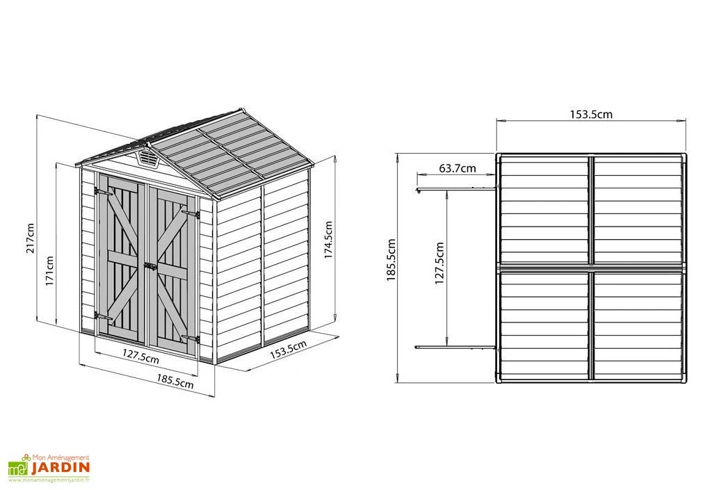 Abri De Jardin Skylight 2,8 M² Gris/Noir | Palram - Canopia 3 Abri De Jardin Skylight 2,8 M² Gris/Noir | Palram - Canopia – Image 3
