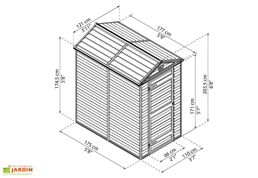Abri De Jardin Skylight 2,1 M² Ambre | Palram - Canopia 3 Abri De Jardin Skylight 2,1 M² Ambre | Palram - Canopia – Image 3