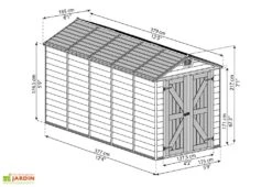 Abri De Jardin Skylight 7 M² Gris/Noir | Palram - Canopia -Promos Jardin Garage Magasin abri jardin skylight gris 7m2 palram canopia 1