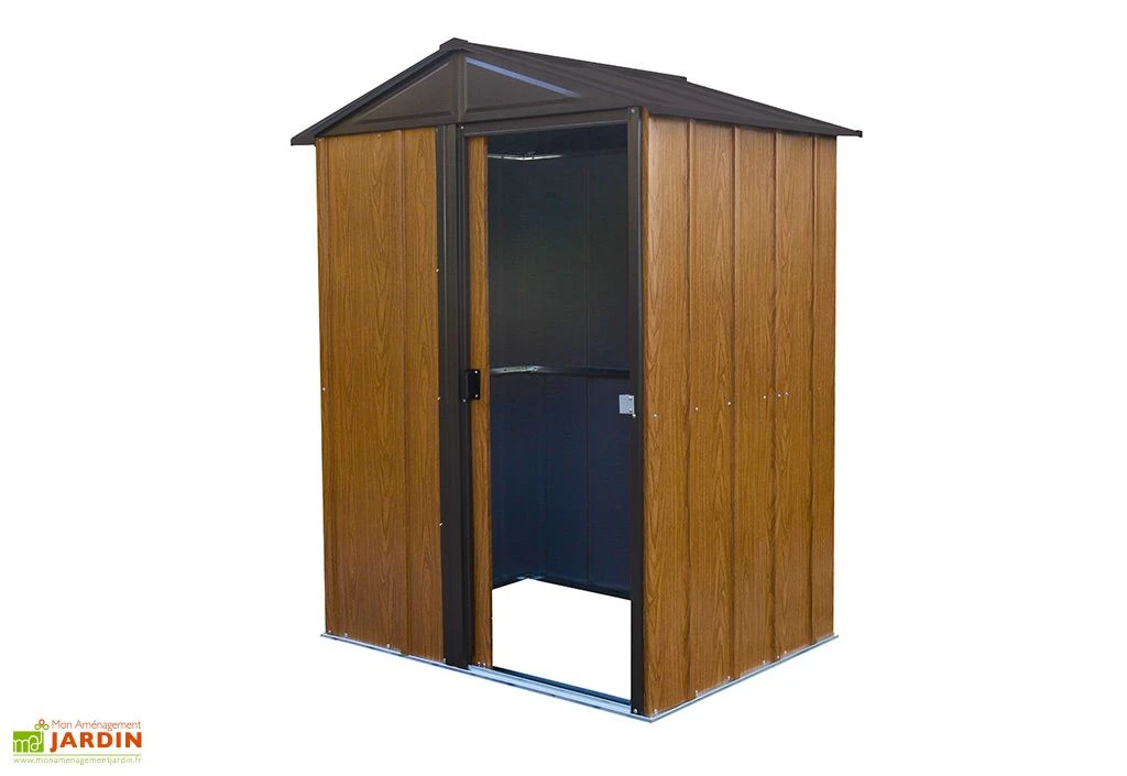 Abri De Jardin En Acier Galvanisé Imitation Bois Woodlake – 1,84 M² 4 Abri De Jardin En Acier Galvanisé Imitation Bois Woodlake – 1,84 M² – Image 4
