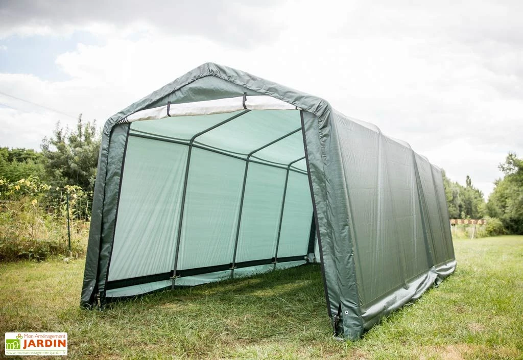 Abri De Jardin En Toile Renforcée Avec Porte Amovible - 305 X 610 Cm 3 Abri De Jardin En Toile Renforcée Avec Porte Amovible - 305 X 610 Cm – Image 3