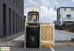 Cache-poubelle Simple En Acier Et Bois De Pin Traité 60 X 63 X 115 Cm 7 Cache-poubelle Simple En Acier Et Bois De Pin Traité 60 X 63 X 115 Cm -Promos Jardin Garage Magasin abri poubelle acier pin naturel