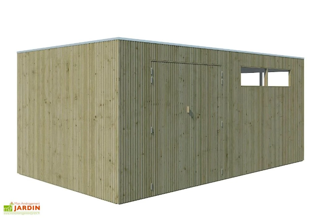 Abri De Jardin En Bois D’épicéa Traité Qube 14 M² 2 Abri De Jardin En Bois D’épicéa Traité Qube 14 M² – Image 2