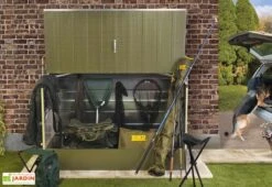 Coffre De Rangement Métal Vélos Vert (196x89x133) 10 Coffre De Rangement Métal Vélos Vert (196x89x133) -Promos Jardin Garage Magasin abri velo acier galvanise vert trimetals 1