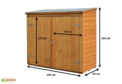 Coffre De Rangement En Bois Pour 2 Vélos 182x82x164cm (l,l,h) 6 Coffre De Rangement En Bois Pour 2 Vélos 182x82x164cm (l,l,h) -Promos Jardin Garage Magasin abri velo bois rowlinson