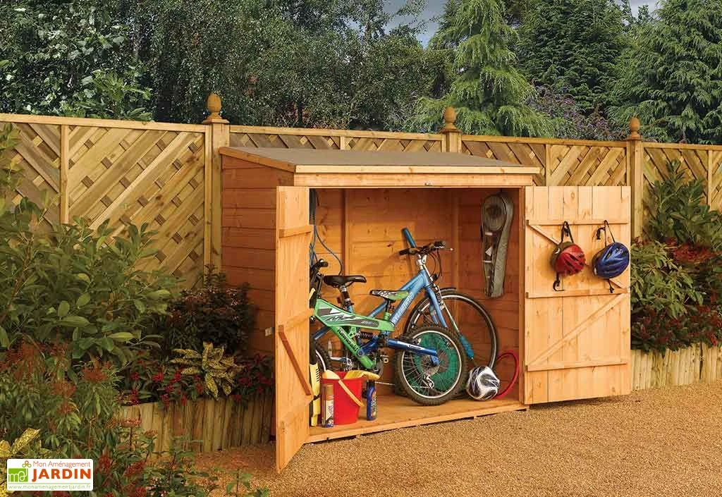 Coffre De Rangement En Bois Pour 2 Vélos 182x82x164cm (l,l,h) 1 Coffre De Rangement En Bois Pour 2 Vélos 182x82x164cm (l,l,h)
