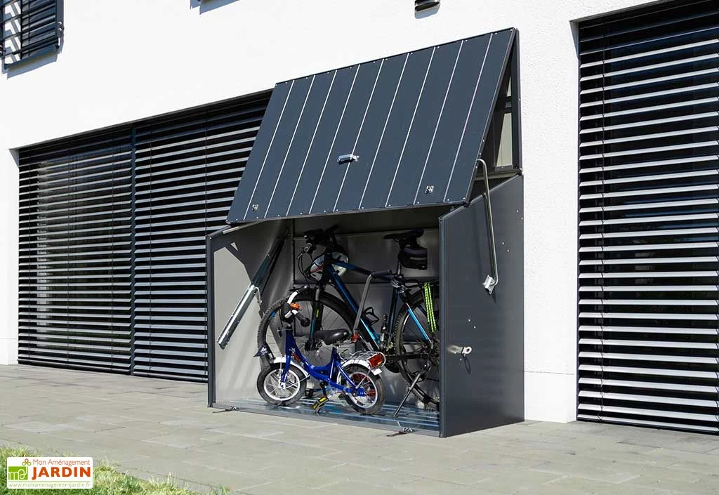 Abri à Vélos En Acier Galvanisé Anthracite 1,74 M² 1 Abri à Vélos En Acier Galvanisé Anthracite 1,74 M²