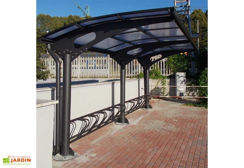 Abri à Vélos Pour Collectivités En Acier Galvanisé Et Polycarbonate Larus 2 Abri à Vélos Pour Collectivités En Acier Galvanisé Et Polycarbonate Larus – Image 2