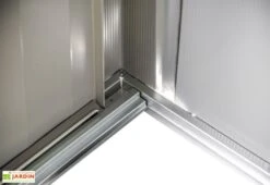 Abri De Jardin En Acier Galvanisé Imitation Bois Woodlake - 2,93 M² -Promos Jardin Garage Magasin angle interieur cabanon jardin metal