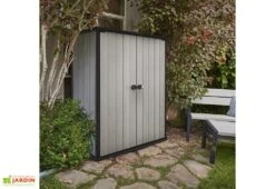 Armoire Haute Brossium En Résine (140 X 73,6 X 170) 8 Armoire Haute Brossium En Résine (140 X 73,6 X 170) -Promos Jardin Garage Magasin armoire de jardin haute brossium resine gris 1