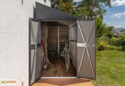 Armoire De Jardin En Acier Galvanisé 124 X 203 Cm -Promos Jardin Garage Magasin armoire jardin adossee metal anthracite