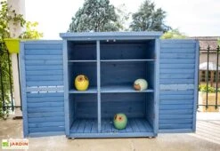 Armoire De Jardin En Bois Lasuré Bleu 87 X 46,5 X 95 Cm 6 Armoire De Jardin En Bois Lasuré Bleu 87 X 46,5 X 95 Cm -Promos Jardin Garage Magasin armoire jardin bois lasure bleu 87 x 46 5 x 95 cm 4