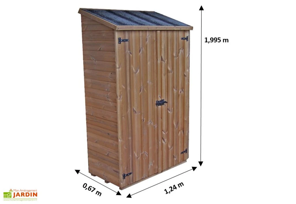 Armoire De Jardin En Bois Traité THT Avec étagères 1,24 X 2 M 3 Armoire De Jardin En Bois Traité THT Avec étagères 1,24 X 2 M – Image 3