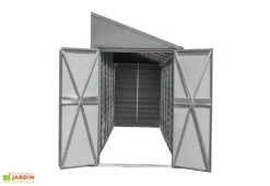 Armoire De Jardin En Acier Galvanisé 124 X 203 Cm -Promos Jardin Garage Magasin armoire jardin metal portes ouvertes