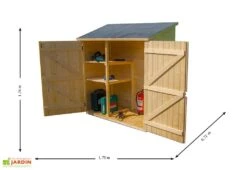 Armoire De Rangement Bois 16mm - 72 X 175 X 174 Cm -Promos Jardin Garage Magasin armoire rangement bois jardin abri mural 1