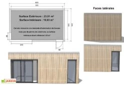 Bungalow Design Studio Avec Baie D'angle + Porte (635x375) 8 Bungalow Design Studio Avec Baie D'angle + Porte (635x375) -Promos Jardin Garage Magasin bungalow design studio avec baie et porte fenetre 635x375 plan