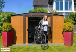 Abri De Jardin En Acier Galvanisé Imitation Bois 7 M² -Promos Jardin Garage Magasin cabane jardin acier galvanise imitation bois 7m
