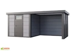 Abri De Jardin En Métal Avec Auvent Vitré Lounge – 12,5 M² 11 Abri De Jardin En Métal Avec Auvent Vitré Lounge – 12,5 M² -Promos Jardin Garage Magasin cabane jardin auvent vitre droite gris