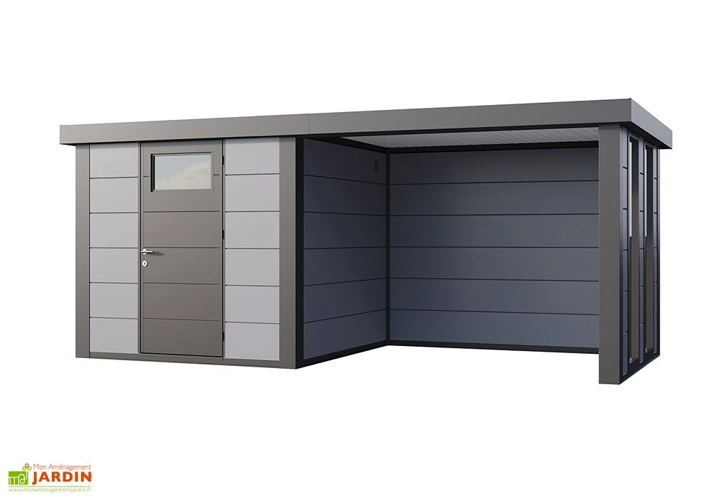Abri De Jardin En Métal Avec Auvent Vitré Lounge – 12,5 M² 6 Abri De Jardin En Métal Avec Auvent Vitré Lounge – 12,5 M² – Image 6