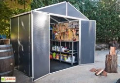 Abri De Jardin En Aluminium Et Polycarbonate 227 Cm – Rubicon Anthracite -Promos Jardin Garage Magasin cabane jardin polycarbonate rubicon 8x8 canopia palram