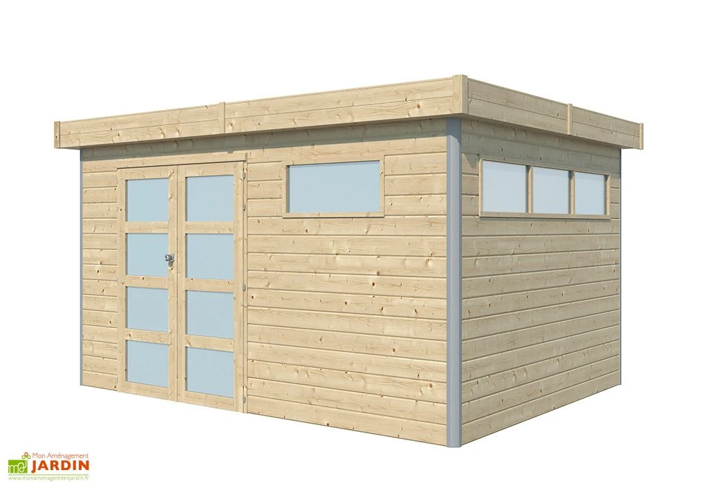 Abri De Jardin En Bois D’épicéa Brut Et Profilés En Aluminium - 11,3 M² 2 Abri De Jardin En Bois D’épicéa Brut Et Profilés En Aluminium - 11,3 M² – Image 2