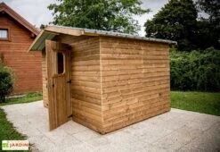 Abri De Jardin En Bois D’épicéa Traité Toit Bac Acier Therma – 7,58 M² -Promos Jardin Garage Magasin cabanon jardin bois traite therma