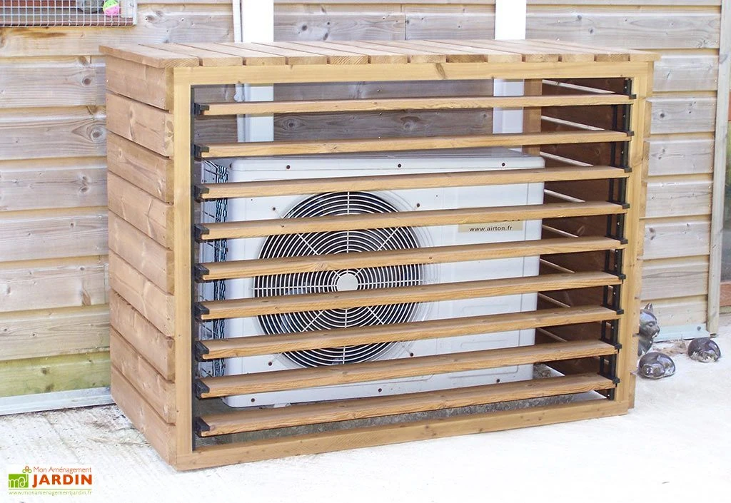 Cache Climatiseur Extérieur En Bois D’Épicéa Traité 132 X 58 X 147 Cm 2 Cache Climatiseur Extérieur En Bois D’Épicéa Traité 132 X 58 X 147 Cm – Image 2