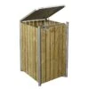 Cache-poubelle Simple En Acier Et Bois De Pin Traité 60 X 63 X 115 Cm