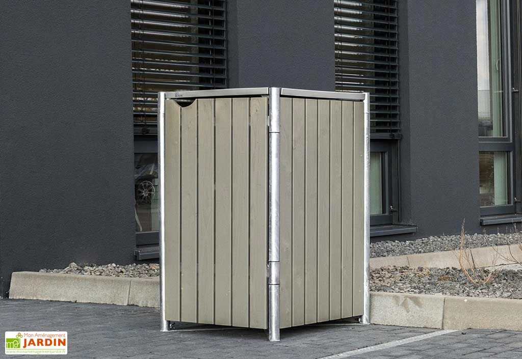 Cache-poubelle Simple En Acier Et Bois De Pin Traité 60 X 63 X 115 Cm 3 Cache-poubelle Simple En Acier Et Bois De Pin Traité 60 X 63 X 115 Cm – Image 3