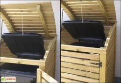 Cache-Poubelle Simple En Pin Autoclave Swing E (88x75x137cm) -Promos Jardin Garage Magasin cache poubelle bois autoclave 1 place 3