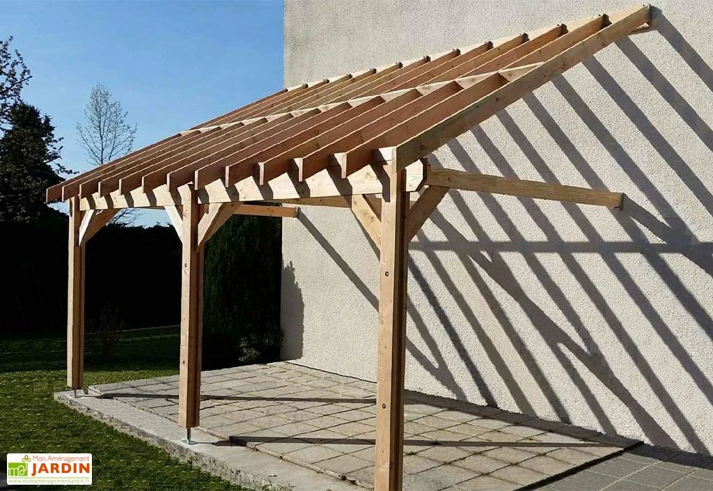 Carport Adossé En Bois Douglas 13,5 à 37,5 M² – Bretagne 3 Poteaux 1 Carport Adossé En Bois Douglas 13,5 à 37,5 M² – Bretagne 3 Poteaux
