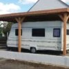 Carport Adossé En Bois Douglas Sans Couverture