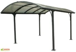 Carport Design En Aluminium à Toit Rond En Polycarbonate 305x485x250 -Promos Jardin Garage Magasin carport aluminium polycarnate toit rond 305x485cm 1