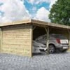 Solid Carport En Bois Traité Autoclave (7x5m)