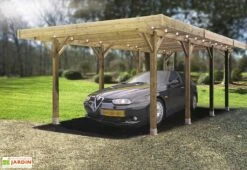 Solid Carport Bois Autoclave Modulable 5 X 5 M
